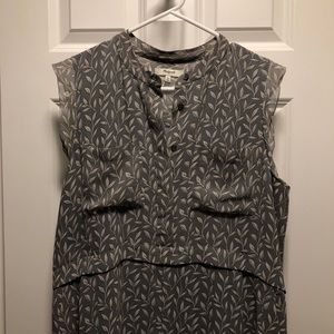 Madewell feathered, high-low dress w/ pockets